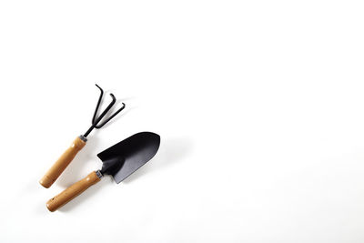 High angle view of pen on white background