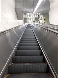 Low angle view of escalator