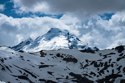 Snow covered mountain against sky