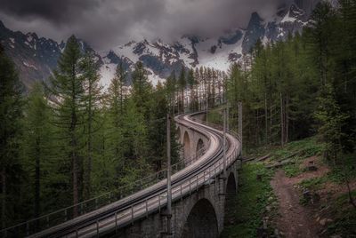 High angle view of bridge against sky