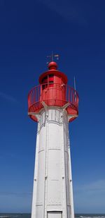 Low angle view of lighthouse against sky