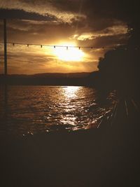 Scenic view of sea at sunset