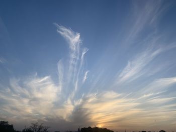 Low angle view of sky at sunset