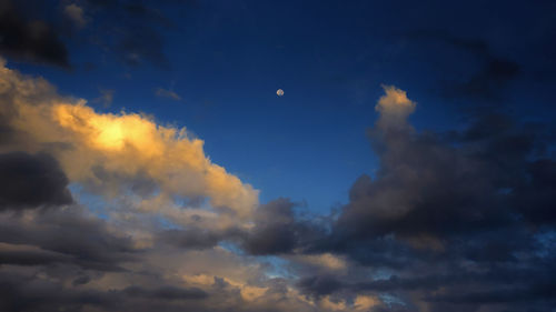 Low angle view of moon in sky