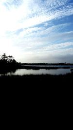 Scenic view of calm lake against sky