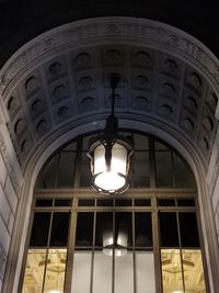 Low angle view of illuminated building