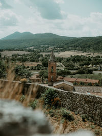 Scenic view of historic building against sky