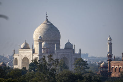 Low angle view of historic building against clear sky