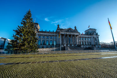 Building against blue sky