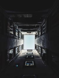 Directly below shot of empty corridor in building