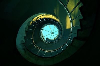 Low angle view of spiral staircase