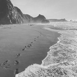 Scenic view of beach against sky