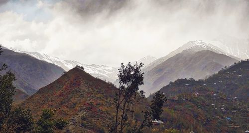 Scenic view of mountains against sky