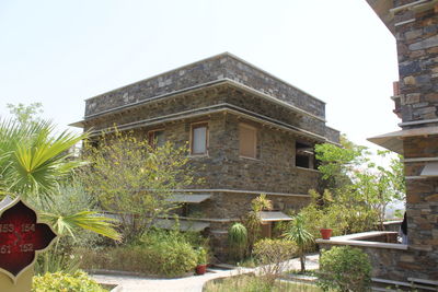 Low angle view of old building against sky