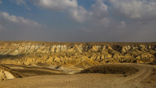 Scenic view of desert against sky