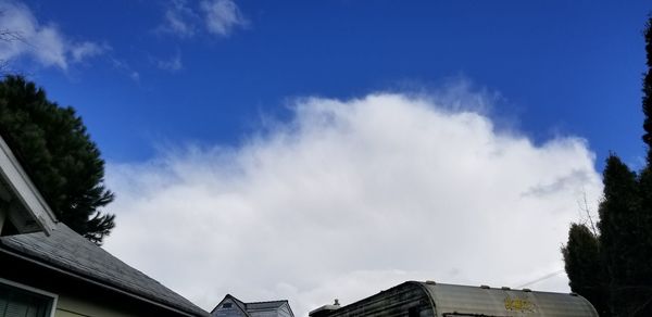 Low angle view of houses against sky