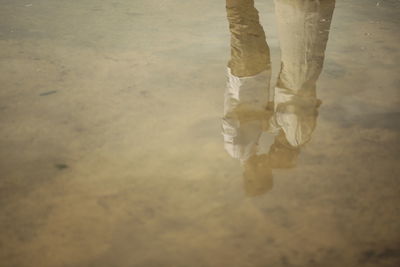 Low section of person standing on rock