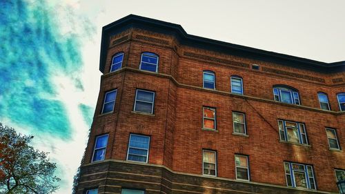 Low angle view of tower against sky