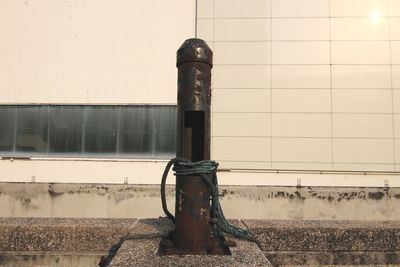 Close-up of old rusty metallic wall