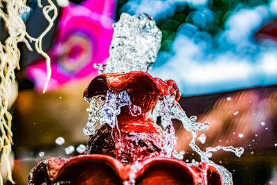 Close-up of water splashing in fountain