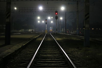 Railway station on a mystical october evening