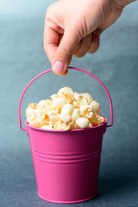 Close-up of hand holding food