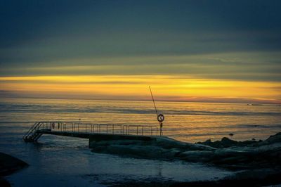 Scenic view of sea at sunset