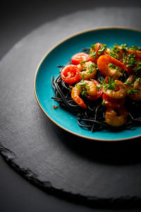 Close-up of food in plate on table