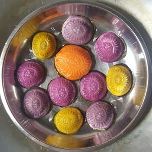 High angle view of fruits in bowl
