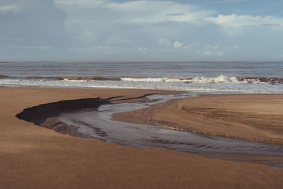 Scenic view of beach against sky