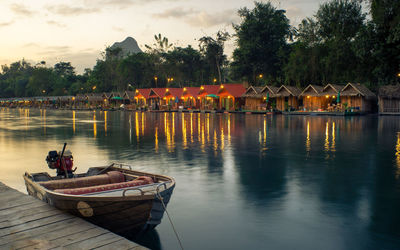 Boats in lake