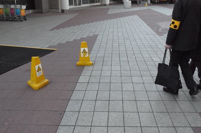 Man walking on street in city