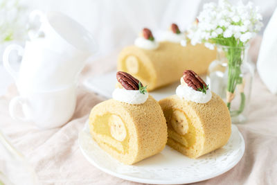 Close-up of cake on table