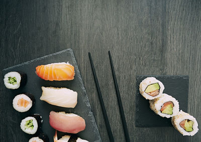 Set sushi food copy space