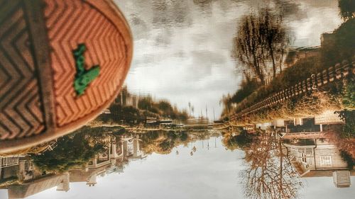 Reflection of built structures in water