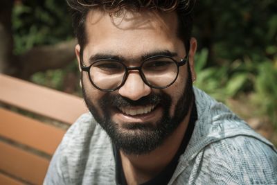 Portrait of young man wearing eyeglasses