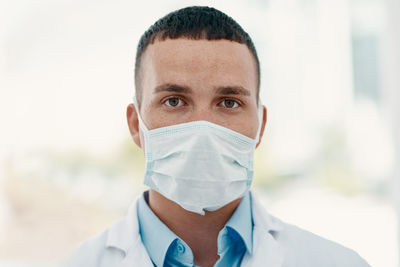 Portrait of man wearing mask