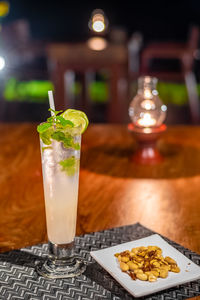 Close-up of drink on table