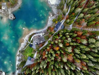 High angle view of lake