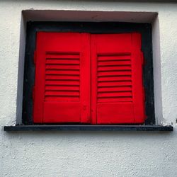 Close-up of red closed door