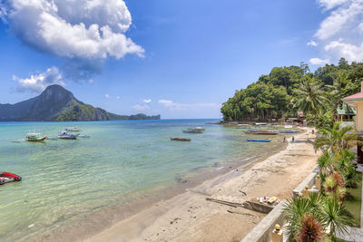 Scenic view of beach against sky