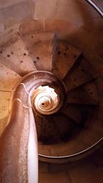 High angle view of spiral staircase