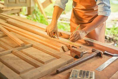 Man working on wood