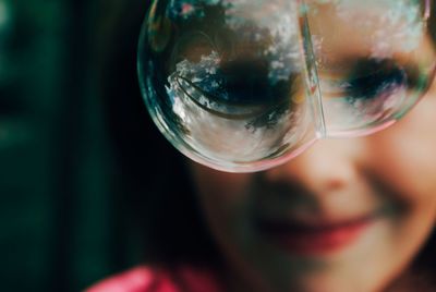 Close-up of drinking glass of water