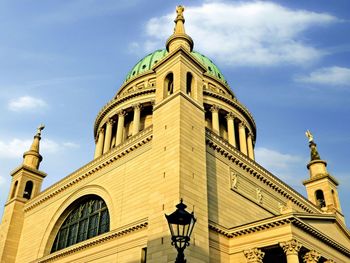 Low angle view of church against sky