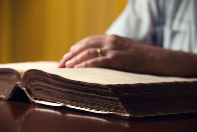 Close-up of books on table