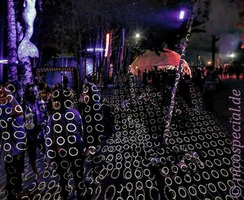 Illuminated lights at night