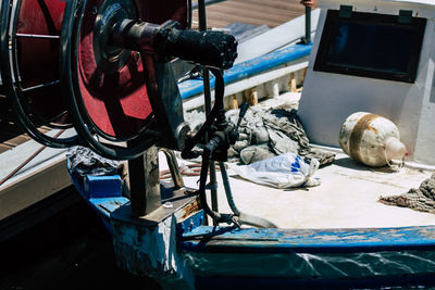 Close-up of fishing boat