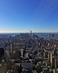 View of cityscape and sea
