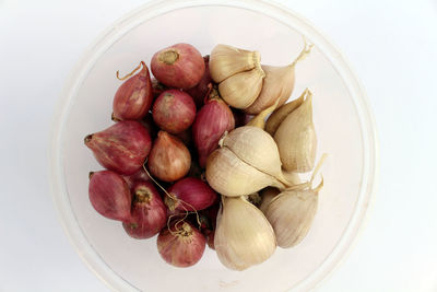 High angle view of fruits in bowl